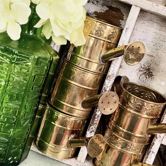 Vintage Hosley Mini Watering Can Solid Brass 1990s Bridal Baby Shower CHOICE ONE - Picture 7 of 8